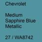 Preview: Chevrolet, Medium Sapphire Blue Metallic, 27 / WA8742.